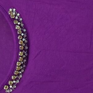 Dress Barn Purple Tank with Gems at Neckline Size M